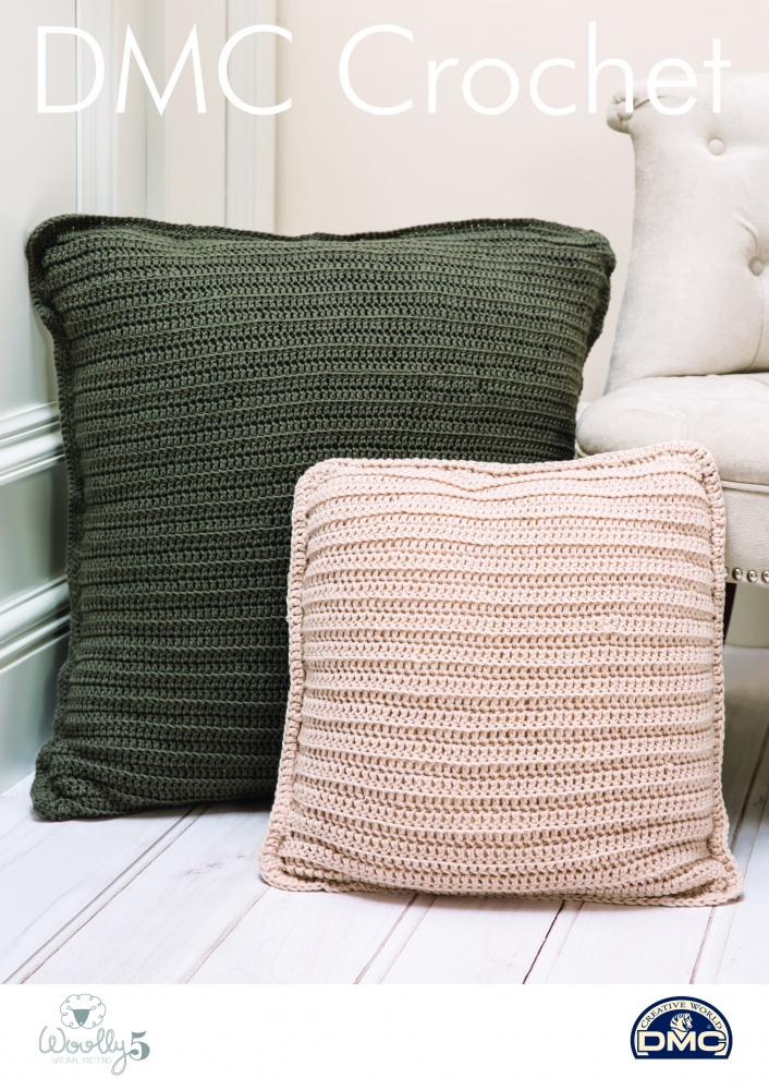 Toasty Toes Floor & Box Cushion 15423L/2 - Home Woolly 5 DMC Crochet Pattern